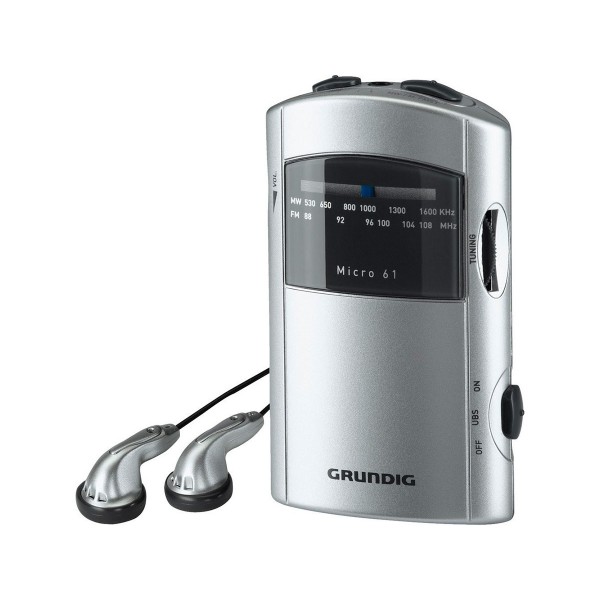 Grundig micro 61 radio am/fm portátil con auriculares