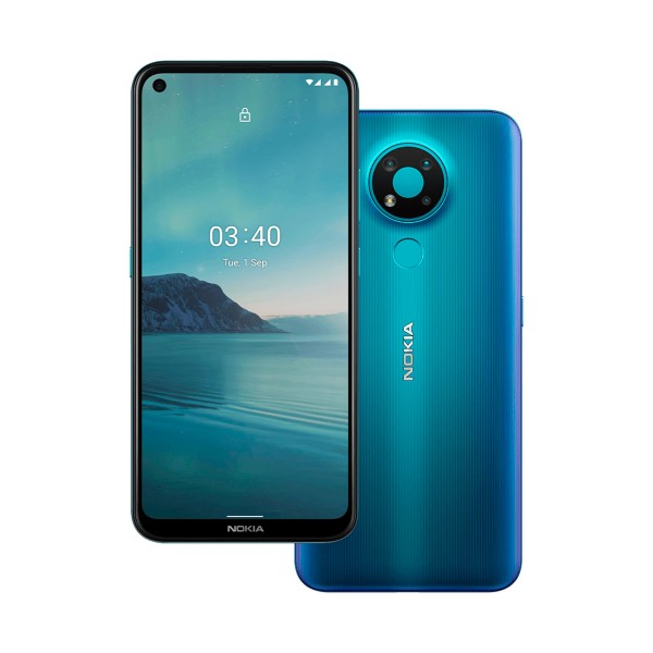 Nokia 3.4 azul móvil 4g dual sim 6.39'' hd+ octacore 64gb 4gb ram tricam 13mp selfies 8mp