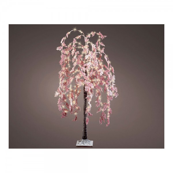 Sauce llorón microled flor rosa exterior 180cm 360 leds